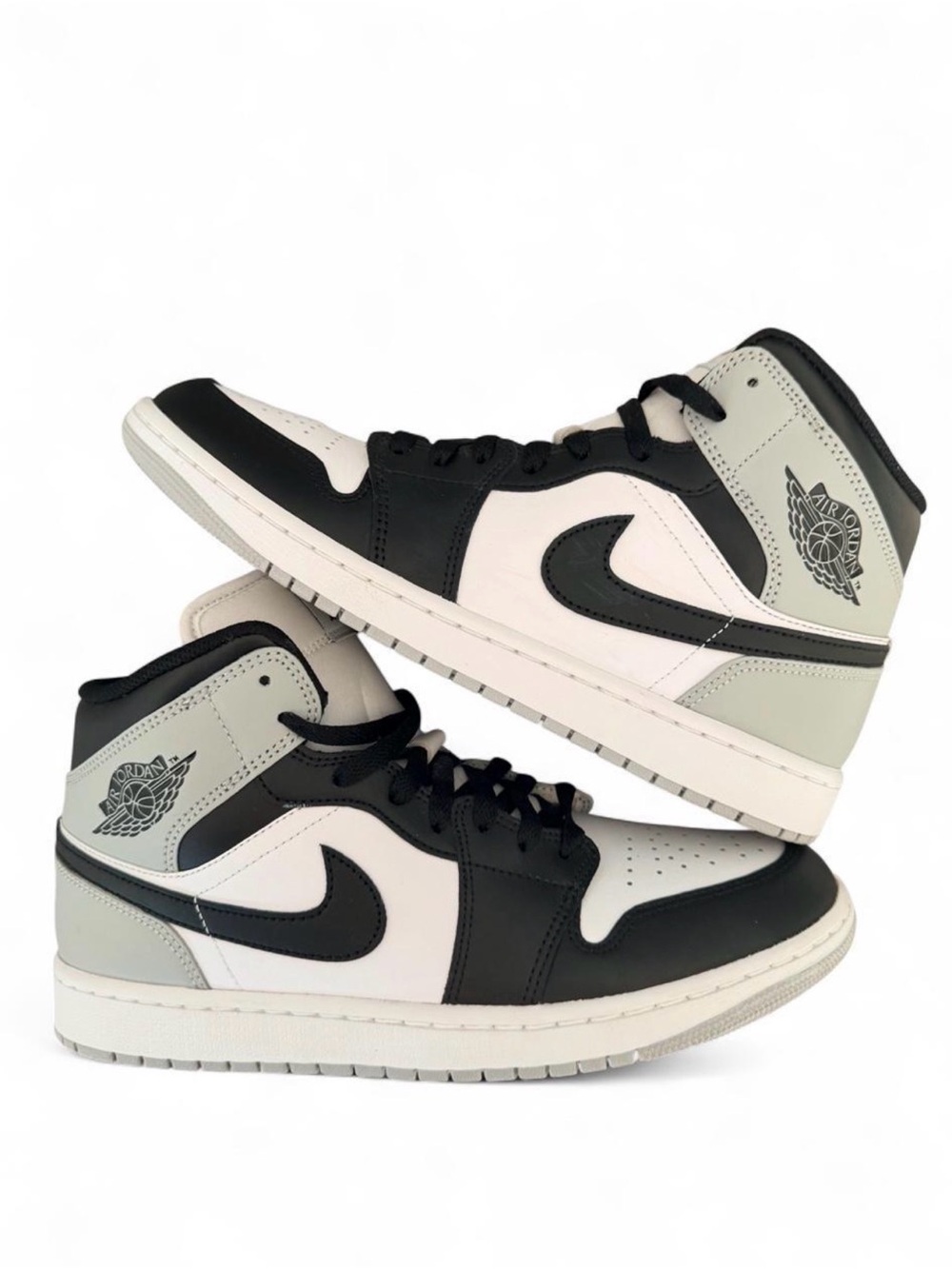 Nike Air Jordan 1 Mid Barons — Black, White & Light Grey Men’s Sneaker
